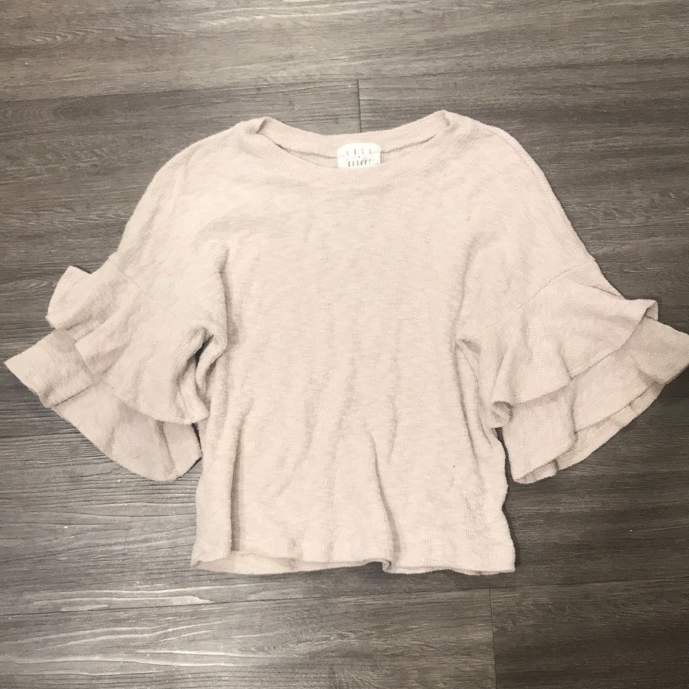 Boutique Brand Pale Pink Ruffle Shirt